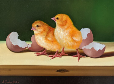 Life's First Steps Painting titled "Life's First Steps" by Shahen Aleksandryan, Original Artwork, Oil Mounted on Wood Stretcher frame