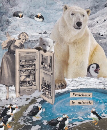 Fraîcheur, le miracle Collages intitulée "Fraîcheur, le mirac…" par Emilie Desault, Œuvre d'art originale, Collages