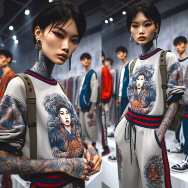 数字艺术 标题为“Wearin' white and b…” 由Александр Погодин, 原创艺术品, AI生成的图像