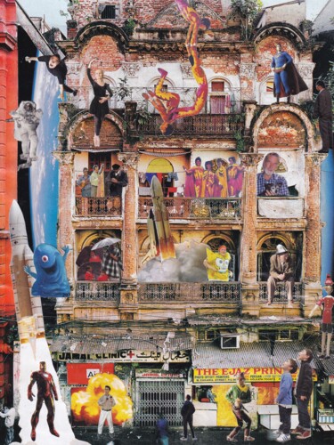 Collages getiteld "Voisins" door Emilie Desault, Origineel Kunstwerk, Collages