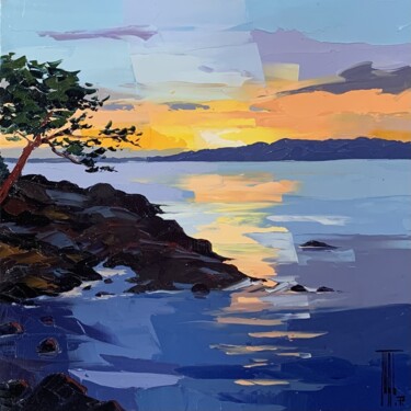 Painting titled "Un soir au Midi" by Pierrick Tual, Original Artwork, Oil