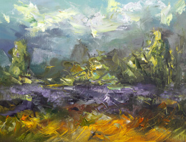 Painting titled "Complementary Grove" by Adrienn Pécsek, Original Artwork, Oil