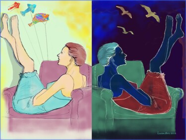 Digital Arts titled "DE JOUR COMME DE NU…" by Lucenthos, Original Artwork, Digital Painting