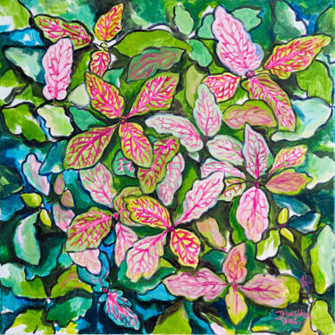ESCAPADE CHLOROPHYLLE 绘画 标题为“ESCAPADE CHLOROPHYL…” 由Dina Shkarovska (Dinashka), 原创艺术品, 油 安装在木质担架架上