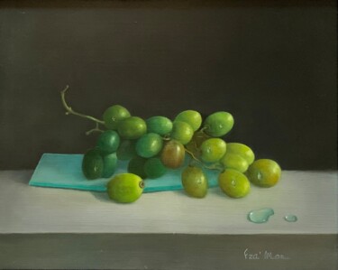 Peinture intitulée "LA GRAPPE DE RAISIN" par France Mondello, Œuvre d'art originale, Huile