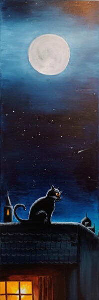 Schilderij getiteld "MAGIC CAT" door Maryna Dashyna, Origineel Kunstwerk, Acryl
