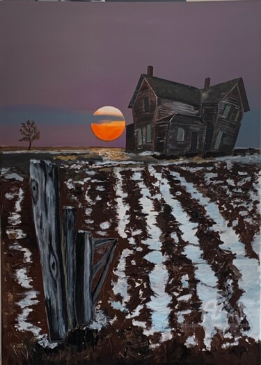 Peinture intitulée "Soleil d'hiver" par Paddy Manlay (Paddy), Œuvre d'art originale, Acrylique Monté sur Châssis en bois