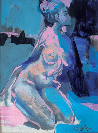 Nereid 绘画 标题为“Nereid” 由Kateryna Ocheredko, 原创艺术品, 丙烯 安装在木质担架架上