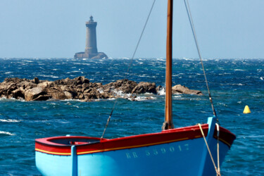 Phare du Four, mer agitée Fotografia intitulada "Phare du Four, mer…" por Pierre-Yves Rospabé, Obras de arte originais, Fotografia Não Manipulada