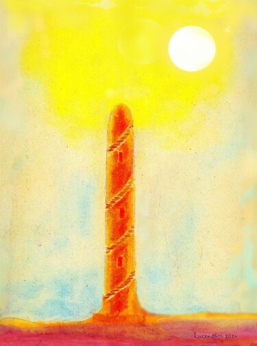 Digital Arts titled "LA TOUR AU DÉSERT" by Lucenthos, Original Artwork, Digital Painting