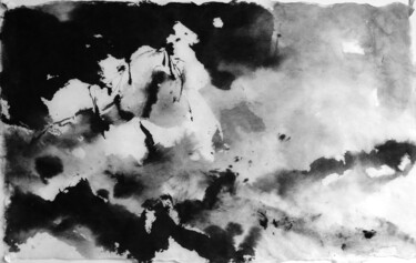 Schilderij getiteld "Voies d'encre" door Jean Cabane, Origineel Kunstwerk, Inkt