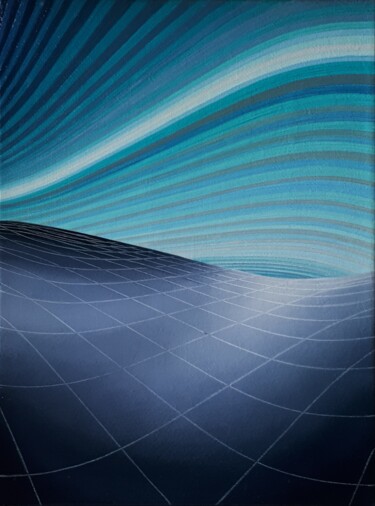 Peinture intitulée "Ondes gravitationne…" par Frédéric Letrun, Œuvre d'art originale, Huile Monté sur Châssis en bois