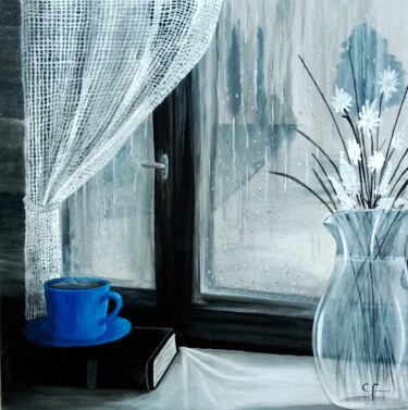 Painting titled "REFUGIO" by Claudia Fernandez, Original Artwork, Acrylic Mounted on Wood Stretcher frame