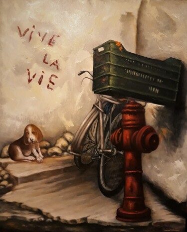 Peinture intitulée "vive la vie" par Panos Kotsomytis, Œuvre d'art originale, Huile