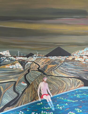 Schilderij getiteld "Le Chemin." door Pierre Carret, Origineel Kunstwerk, Acryl