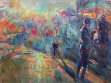 Pittura intitolato "Affaires temporelles" da Marta Lipowska, Opera d'arte originale, Olio Montato su Telaio per barella in l…