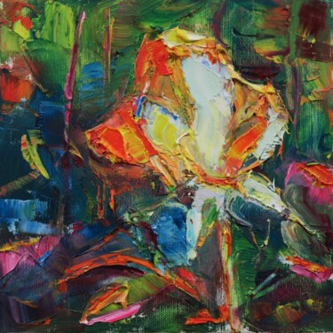 제목이 "Jardins XXIII"인 미술작품 Marta Lipowska로, 원작, 기름 나무 들것 프레임에 장착됨