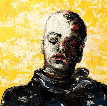 Painting titled "Self-Portrait" by Vaxo Lang, Original Artwork, Acrylic