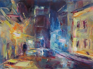 제목이 "Soirée à Sandomierz…"인 미술작품 Marta Lipowska로, 원작, 기름 나무 들것 프레임에 장착됨
