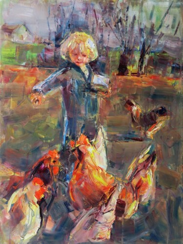 Pittura intitolato "Idylle VII" da Marta Lipowska, Opera d'arte originale, Olio Montato su Telaio per barella in legno