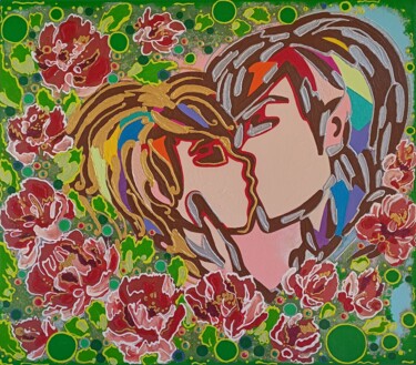 图画 标题为“Blossom love” 由Yuliia Kolomiiets, 原创艺术品, 丙烯 安装在木质担架架上