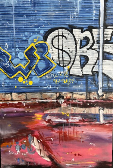 Painting titled "Human nature /// 1$" by Maárs Shanó, Original Artwork, Acrylic Mounted on Aluminium