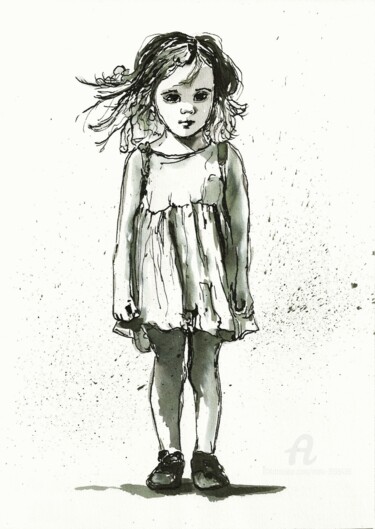 제목이 "Little girl petite…"인 그림 Mala로, 원작, 잉크