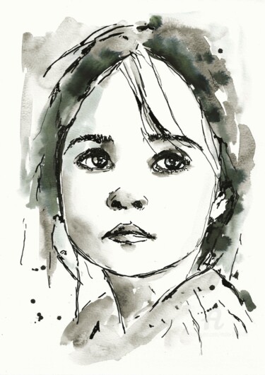 제목이 "Little girl petite…"인 그림 Mala로, 원작, 잉크