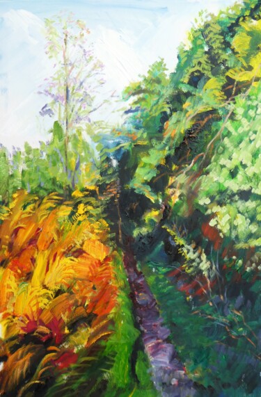 Painting titled "Walk in the woods,…" by Paul Mckee, Original Artwork, Oil