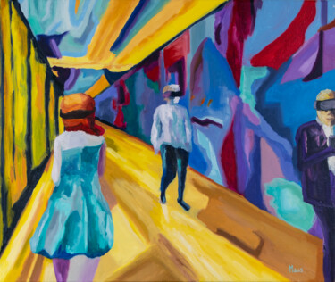 Painting titled "Réalité Dystopique…" by Guillaume Caron-Maus, Original Artwork, Oil