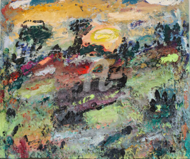 Peinture intitulée "haut pays" par Guy Departe, Œuvre d'art originale, Huile Monté sur Panneau de bois