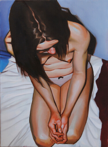绘画 标题为“Nude” 由Daniel García, 原创艺术品, 油 安装在木质担架架上