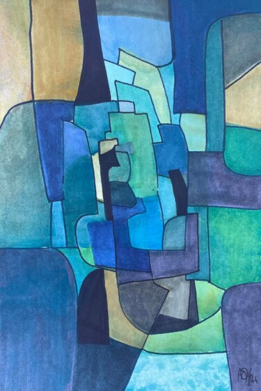 Peinture intitulée "Seattle" par Arnaud Quercy, Œuvre d'art originale, Aquarelle