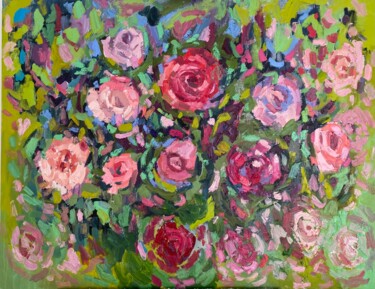 Peinture intitulée "The smell of roses" par Kseniia Kozhakhanova, Œuvre d'art originale, Huile