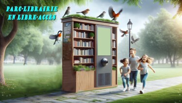 Digital Arts titled "PARC-LIBRAIRIE" by Pierre Peytavin, Original Artwork, AI generated image