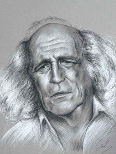 Dessin intitulée "Portrait de Léo Fer…" par Isabelle Milloz, Œuvre d'art originale, Crayon