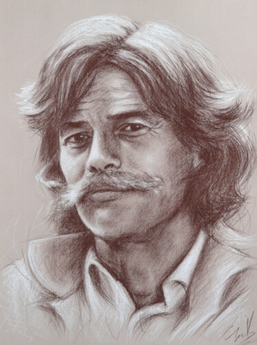 Dessin intitulée "Portrait de Jean Fe…" par Isabelle Milloz, Œuvre d'art originale, Conté
