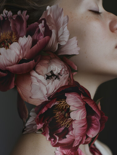 数字艺术 标题为“Girl with Tattoo 2” 由Bilge Paksoylu, 原创艺术品, AI生成的图像