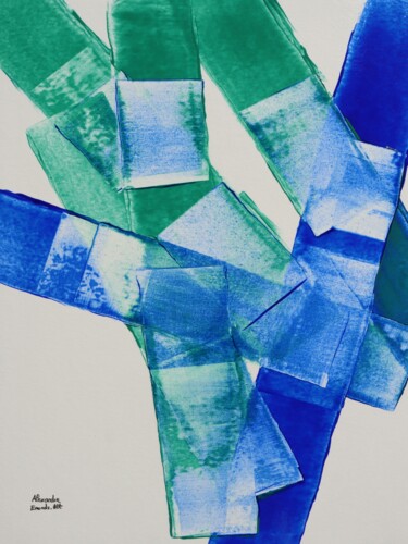 Peinture intitulée "Peinture bleu outre…" par Alexandre Emonds-Alt, Œuvre d'art originale, Acrylique