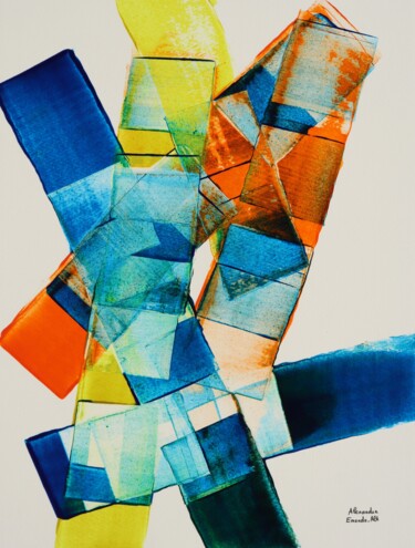 绘画 标题为“Peinture bleu phtal…” 由Alexandre Emonds-Alt, 原创艺术品, 丙烯