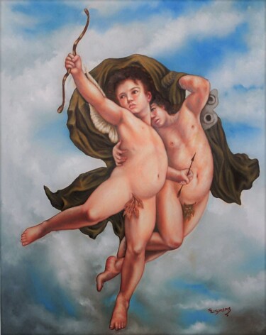 Peinture intitulée "love" par Panos Kotsomytis, Œuvre d'art originale, Huile