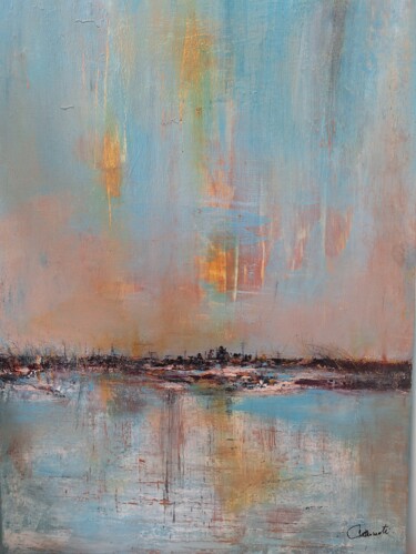 Peinture intitulée "PRES DU BARRAGE" par Pascale Albizzati, Œuvre d'art originale, Acrylique Monté sur Châssis en bois