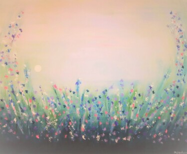Painting titled "Peaceful Embrace" by Johanne Monique Dufour (Monique J Dufour), Original Artwork, Acrylic Mounted on Wood S…