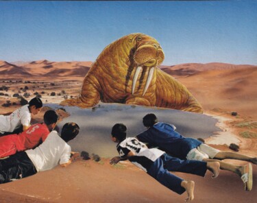 Collages intitulée "Walrus" par Emilie Desault, Œuvre d'art originale, Collages