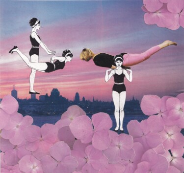 Collages intitulée "Streching" par Emilie Desault, Œuvre d'art originale, Collages