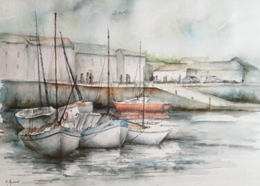 Peinture intitulée "Mornac sur Seudre" par Marie-Charlotte Houpeurt-Chauffeté, Œuvre d'art originale, Aquarelle