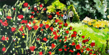 Peinture intitulée "Promenade au parc" par Pascal Brachet, Œuvre d'art originale, Acrylique