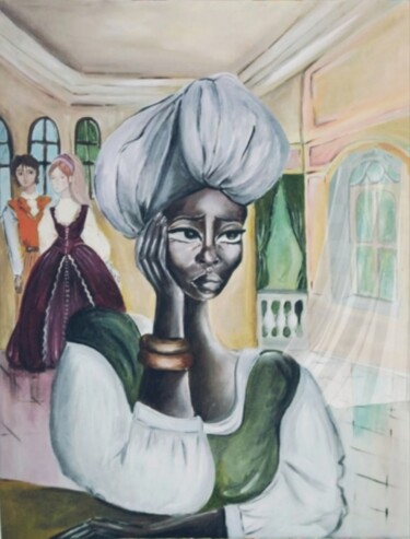 Schilderij getiteld "Une femme noire" door Hana Zheni, Origineel Kunstwerk, Acryl
