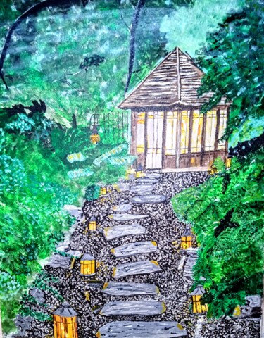 绘画 标题为“Misty Evening” 由Heather Mccall, 原创艺术品, 丙烯