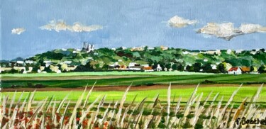 Peinture intitulée "Laon, la cathédrale" par Pascal Brachet, Œuvre d'art originale, Acrylique